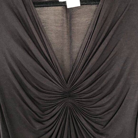 MICHAEL Michael Kors Sleeveless Center Front Ruched Rayon Black Midi Dress S/P - Picture 9 of 15